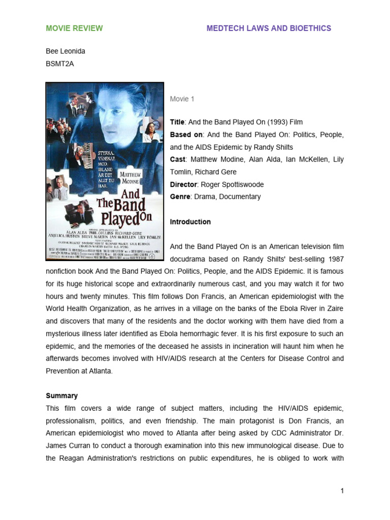 Leonida - Movie Review | PDF | Hiv/Aids | Health Sciences