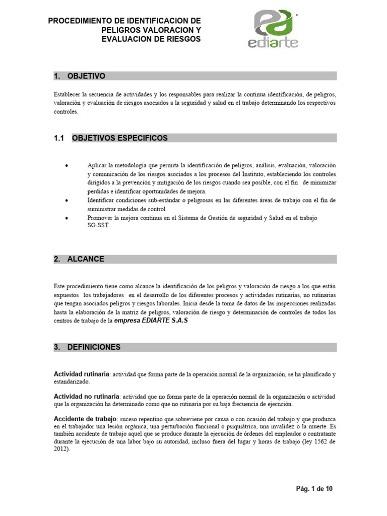 Identificación y Evaluación de Riesgos Laborales | PDF | Riesgo ...