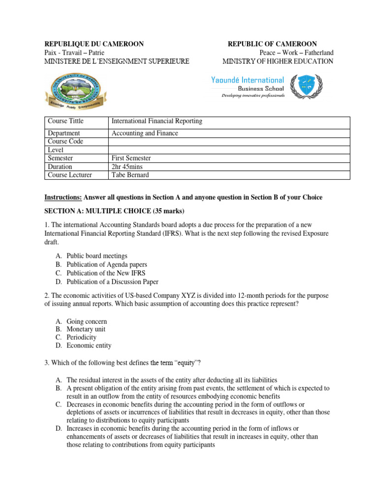 International Financial Accounting Exam Guide | PDF | Historical Cost ...