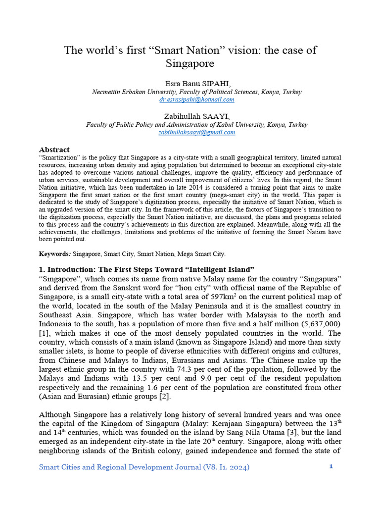 The Worlds First Smart Nation Vision The Case of | PDF | E Government