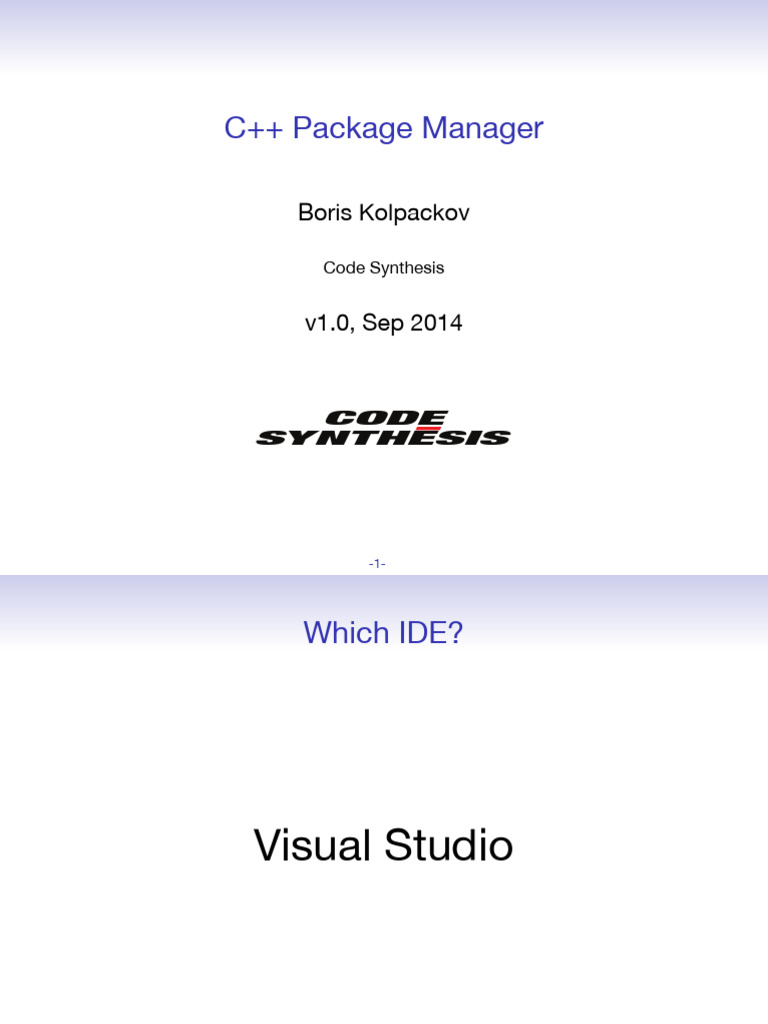 C++ Package Manager - Boris Kolpackov | PDF | Integrated Development ...