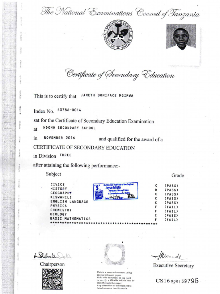 Certificate of Secondary Education | PDF