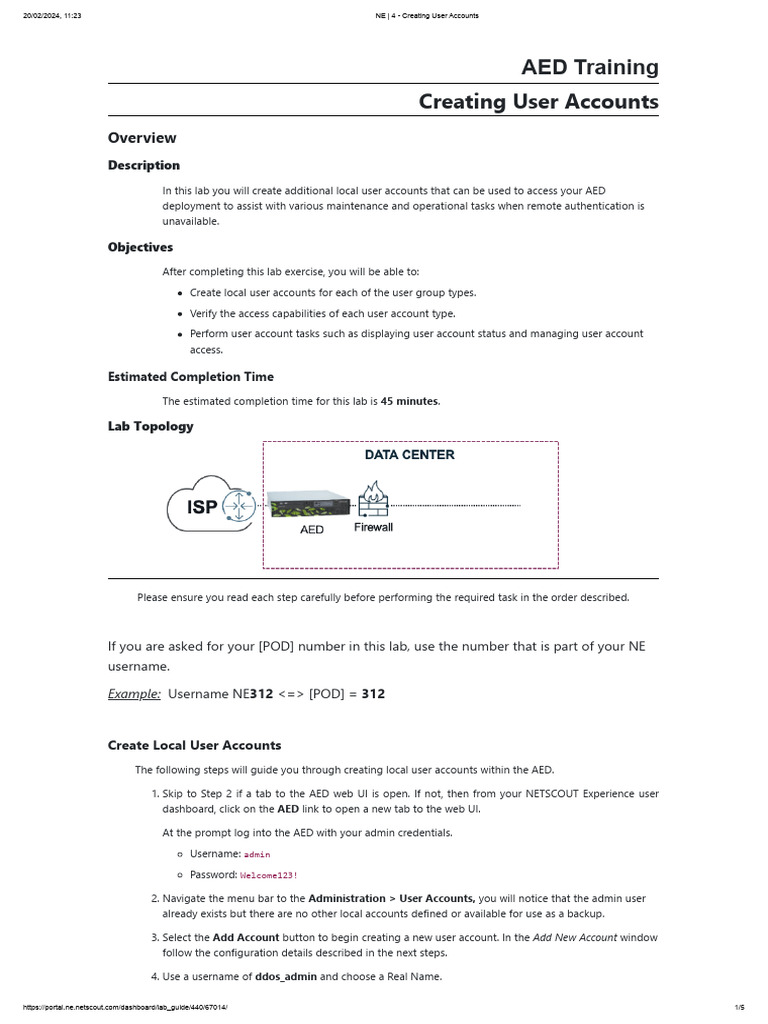 NE - 4 - Creating User Accounts | PDF | Login | User (Computing)