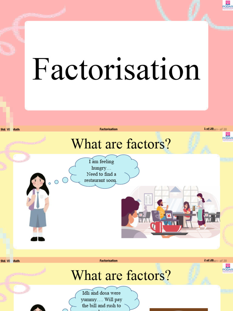 Factorisation Concepts for Std. VIII Math | PDF | Factorization ...