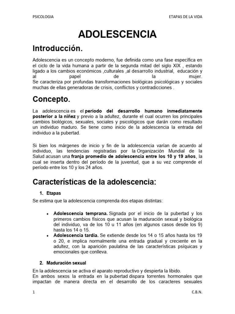 Etapas de la Adolescencia y sus Cambios | PDF | Adolescencia | Adultos