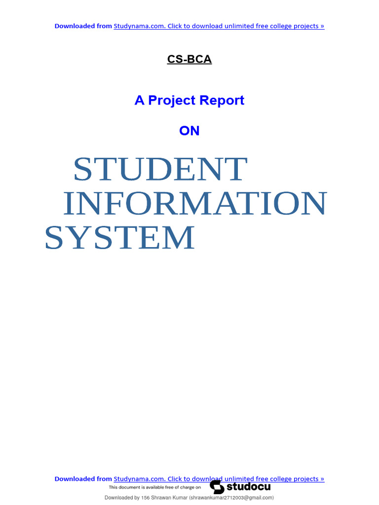 Report On Student Management System | PDF | Computer Science | Computer ...