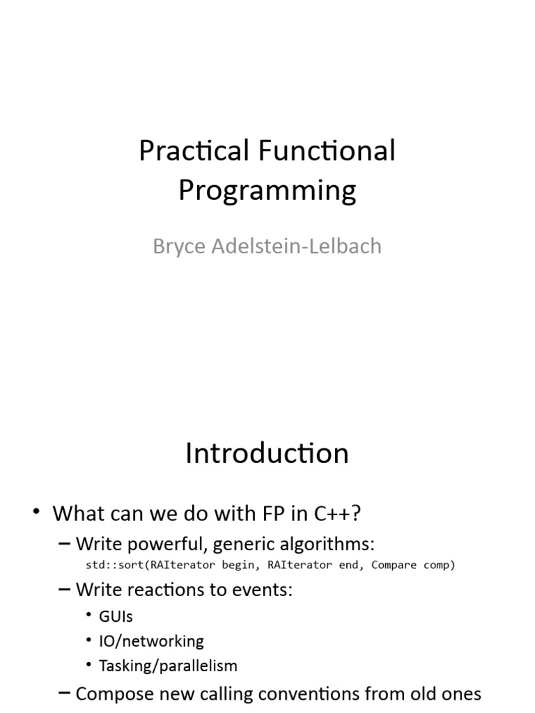 Practical Functional Programming in C++ - Bryce Adelstein-Lelbach ...