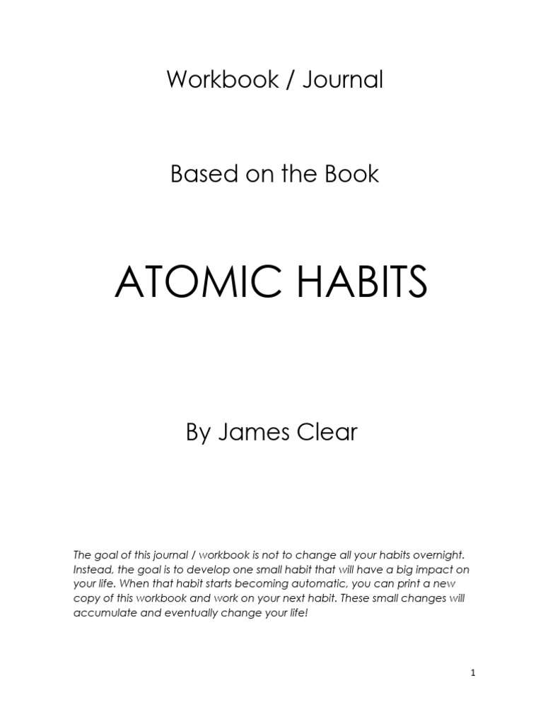 Workbook For Atomic Habits James Clear Z Library Pdf Habits