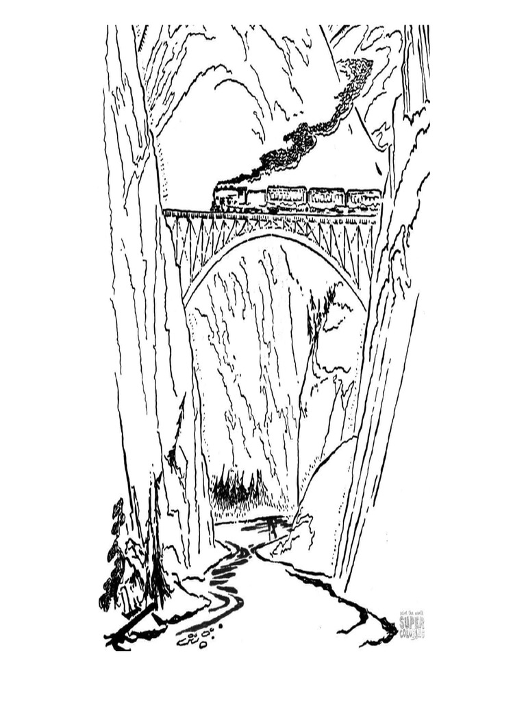 Train On The Bridge - Super Coloring | PDF
