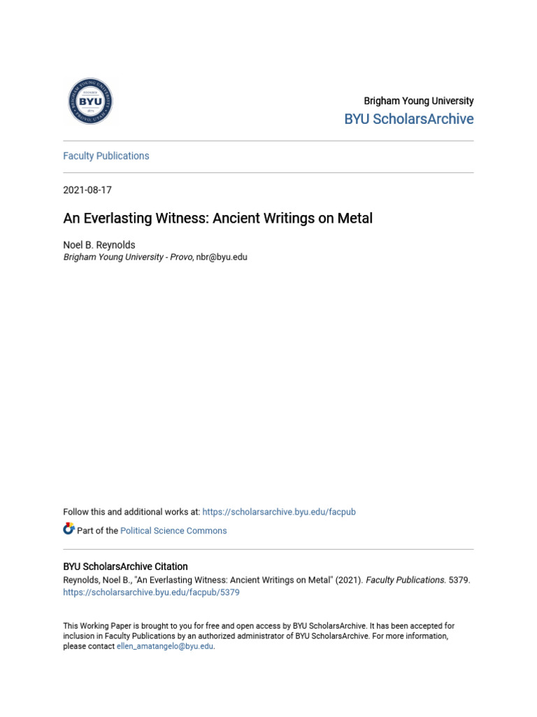 Ancient Writings on Metal Explained | PDF | Bible | Hebrew Bible