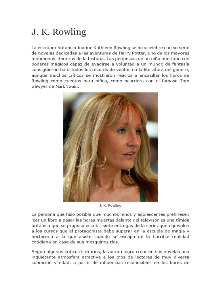 J - K - Rowling | PDF | J. K. Rowling | Harry Potter