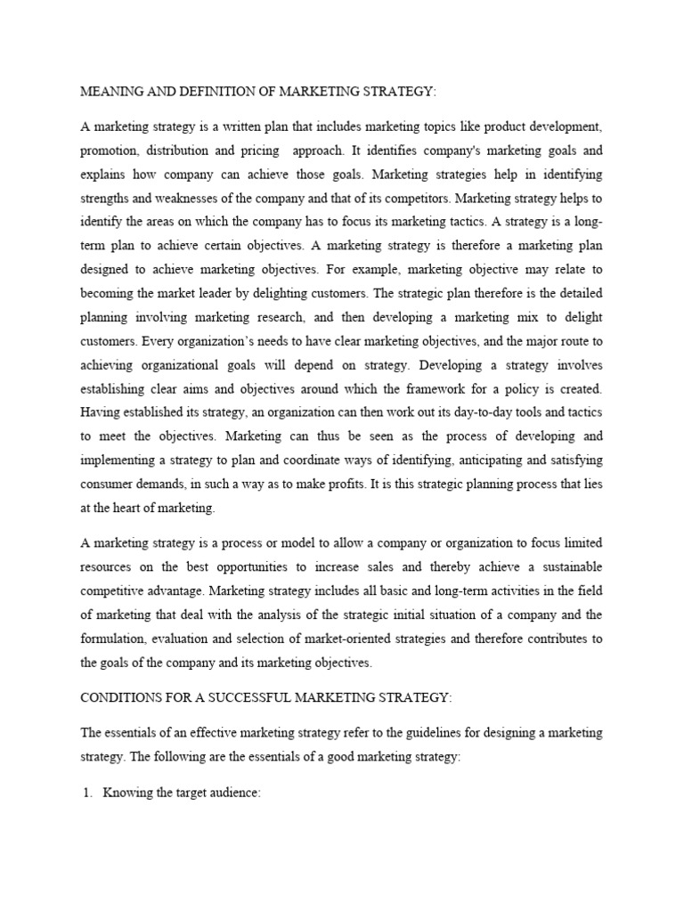 Understanding Marketing Strategy Essentials | PDF | Strategic ...