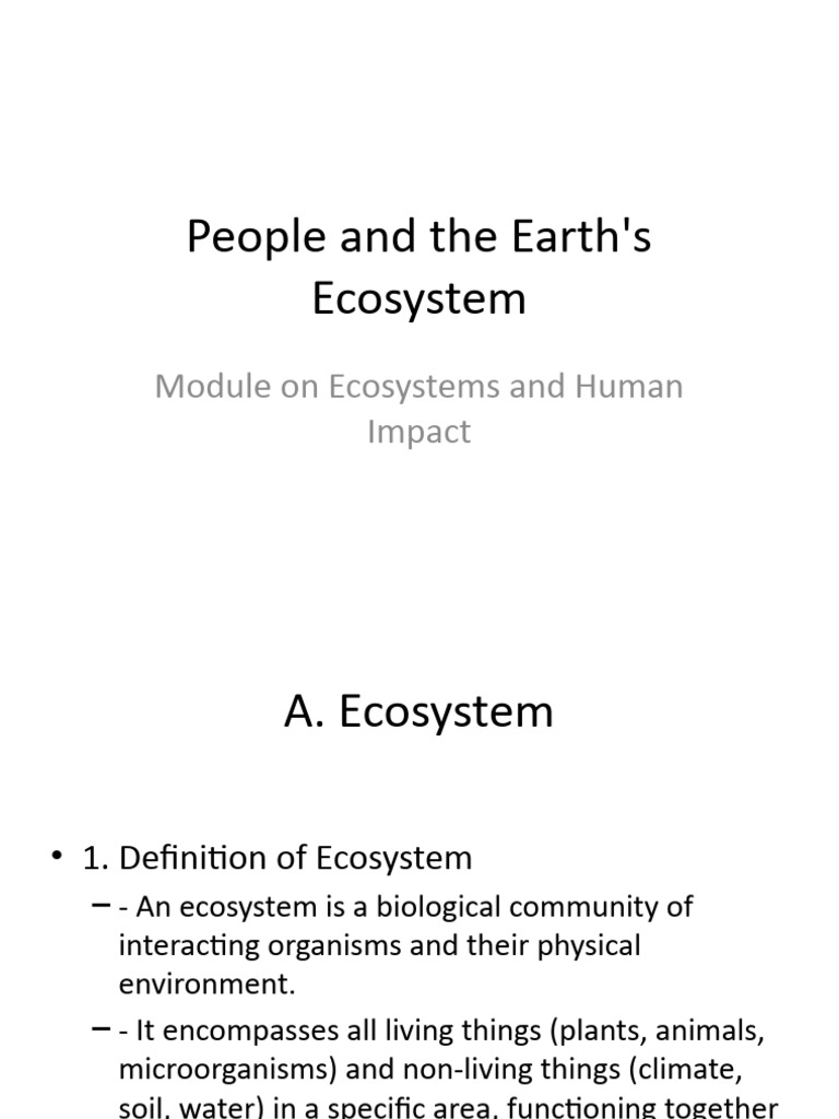 People and Earths Ecosystem Module | PDF | Ecosystem | Habitat Destruction