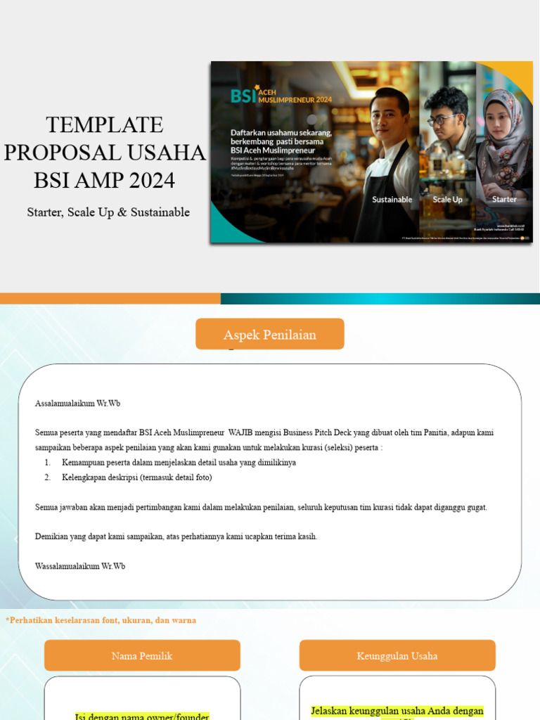 Template Proposal Usaha Bsi Amp 2024 | PDF