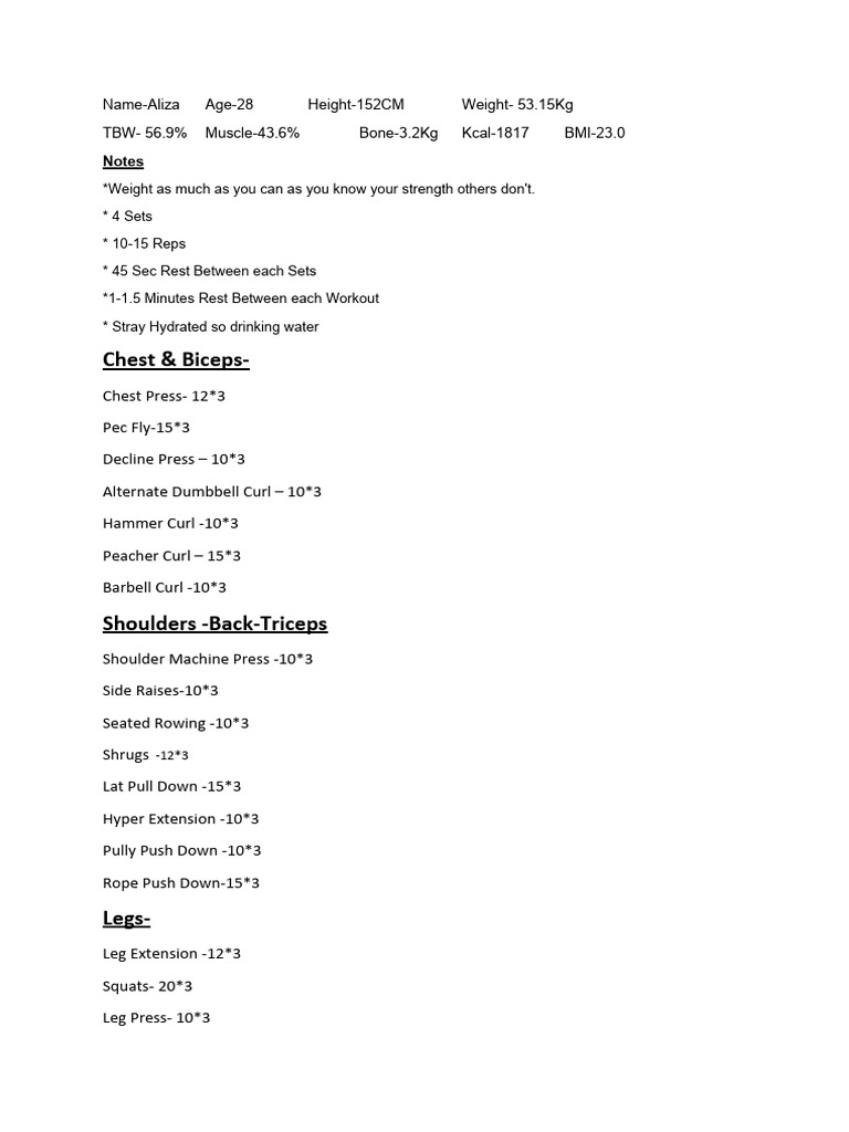 Comprehensive Workout Plan for Strength | PDF