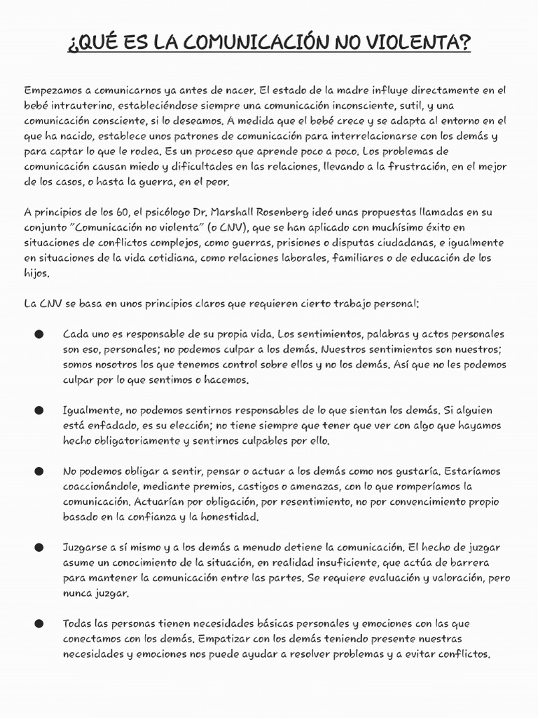 Comunicación NO Violenta | PDF