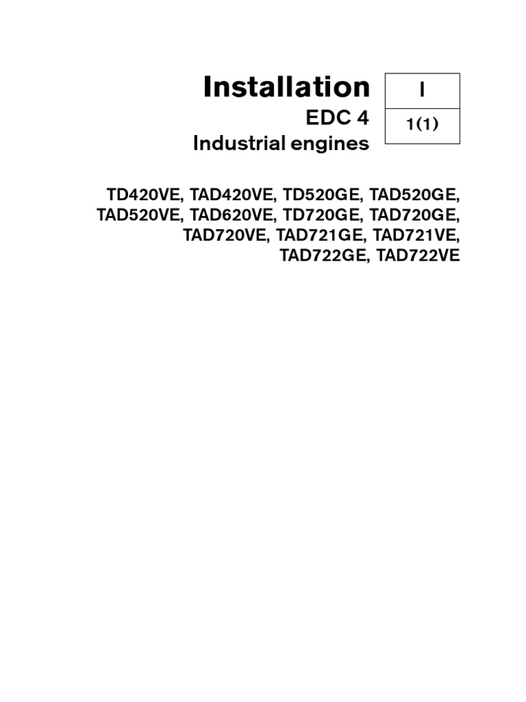 EDC 4 Installation Manual for Diesel Engines | PDF | Electrical ...