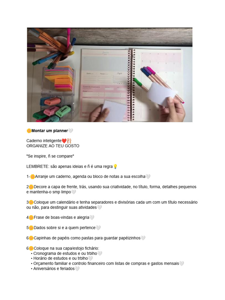 Como Montar um Planner Personalizado | PDF | Casa e Jardim