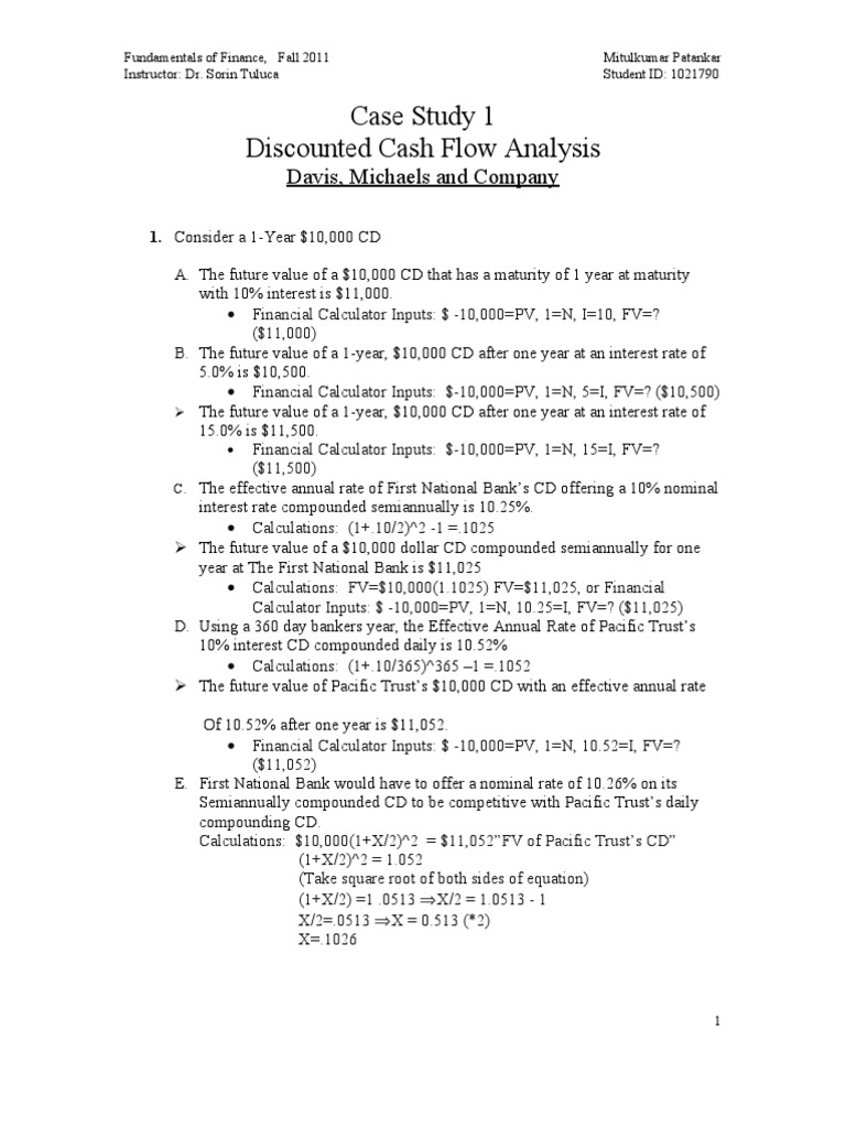 Discounted Cash Flow Analysis Guide | PDF | Present Value | Compound ...