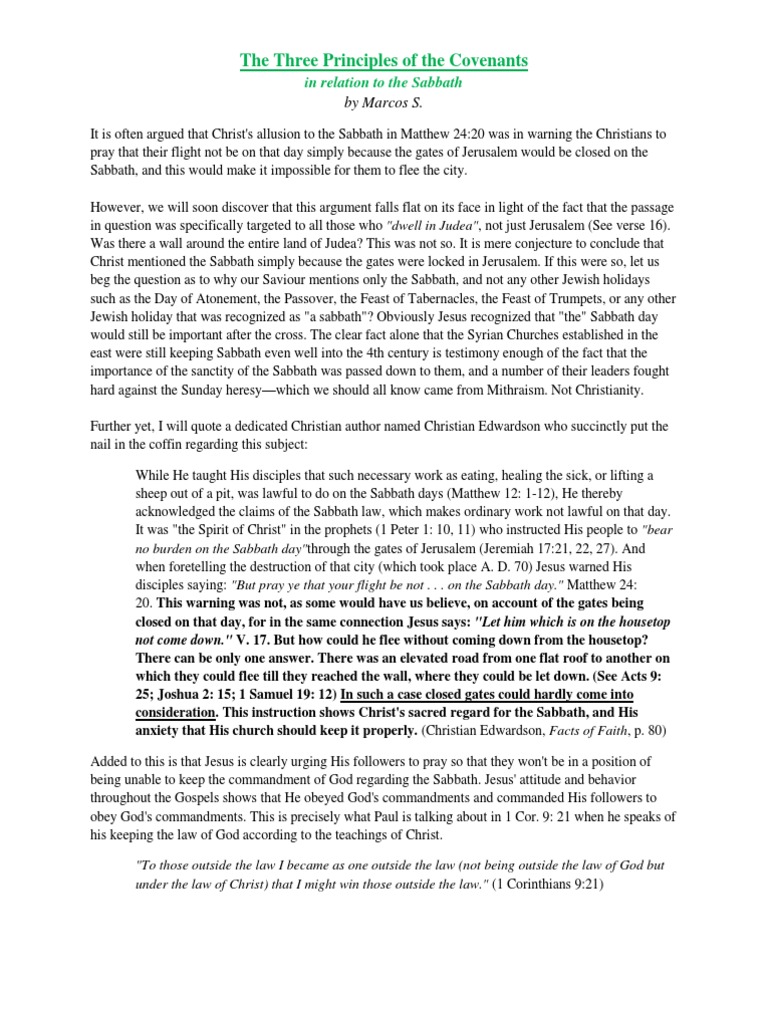 The Three Principles of The Covenants | PDF | Covenant Theology ...