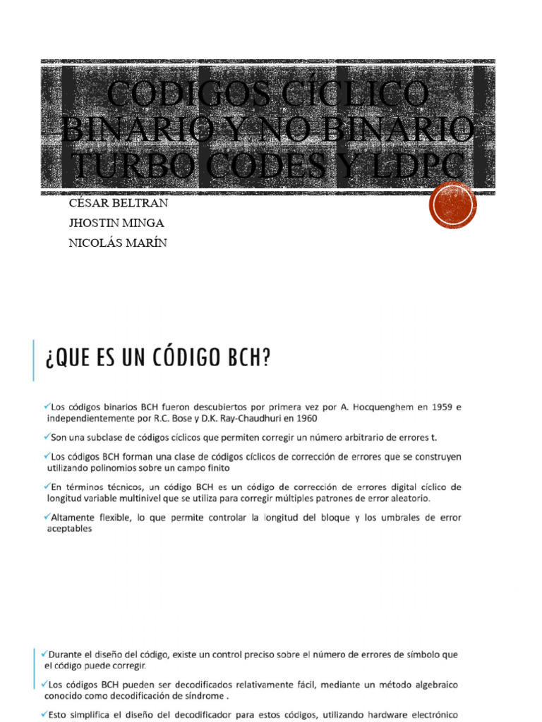 Exposicion - Teoriainformacion g1 | PDF | Código de verificación de ...