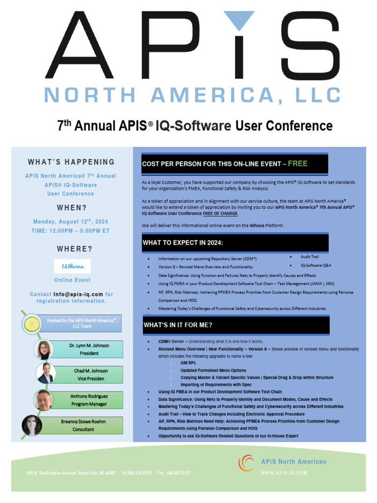7 Annual APIS® User Conference: IQ-Software | PDF | Software ...