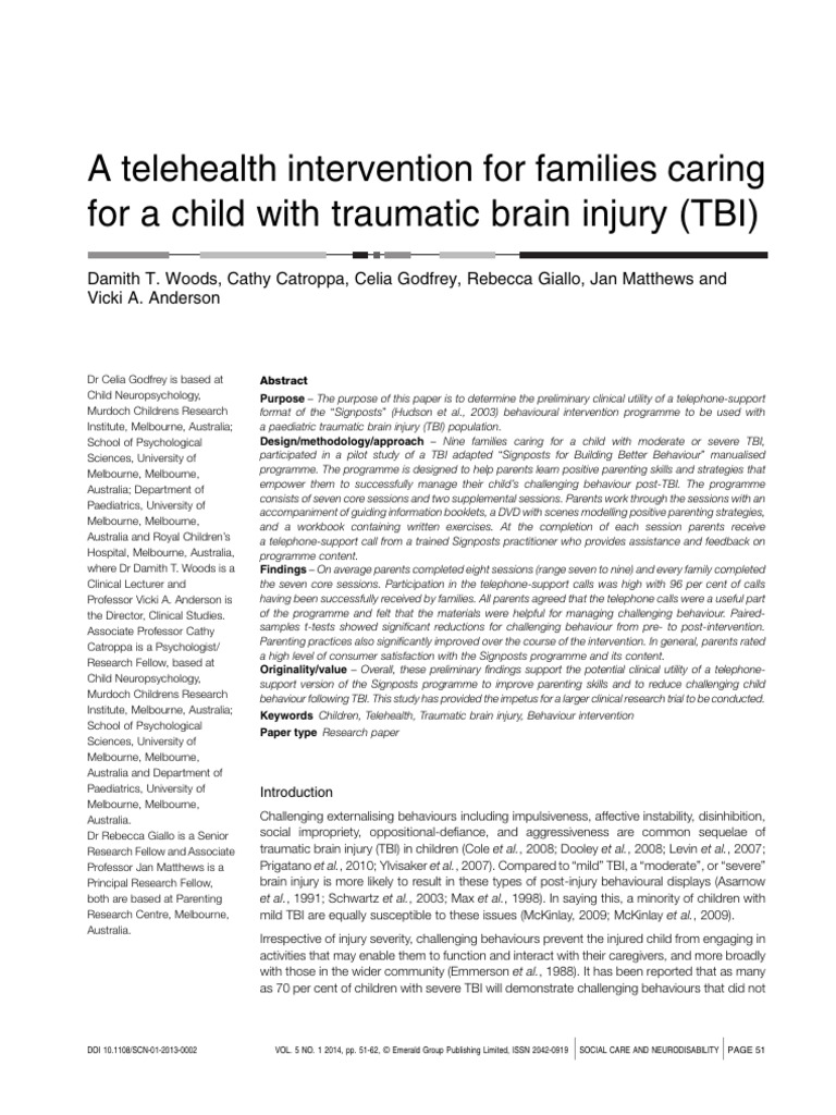 Woods et all 2014 social care and neurodisability a telehealth