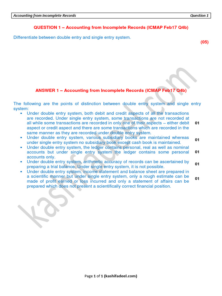 Double vs Single Entry Accounting | PDF