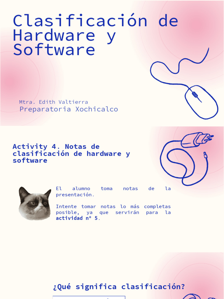 Presentación de La Clasificación de Hardware y Software | PDF ...