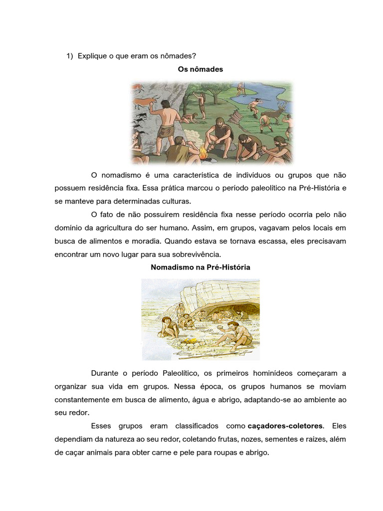 Explique o Que Eram Os Nômades | PDF | Neolítico | Paleolítico