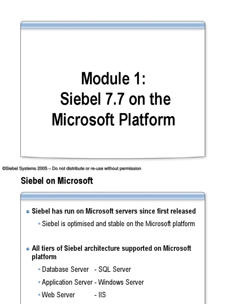 Siebel Architectureonthe MSPlatform | PDF | Load Balancing (Computing ...