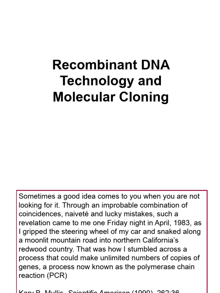 Recombinant DNA and Cloning Vectors | PDF | Molecular Cloning | Gel ...