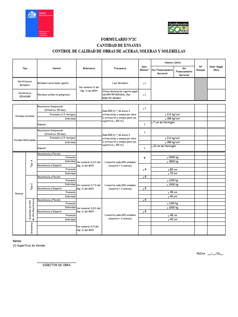 Control de Calidad en Obras de Aceras | PDF | Ingeniería de Edificación ...
