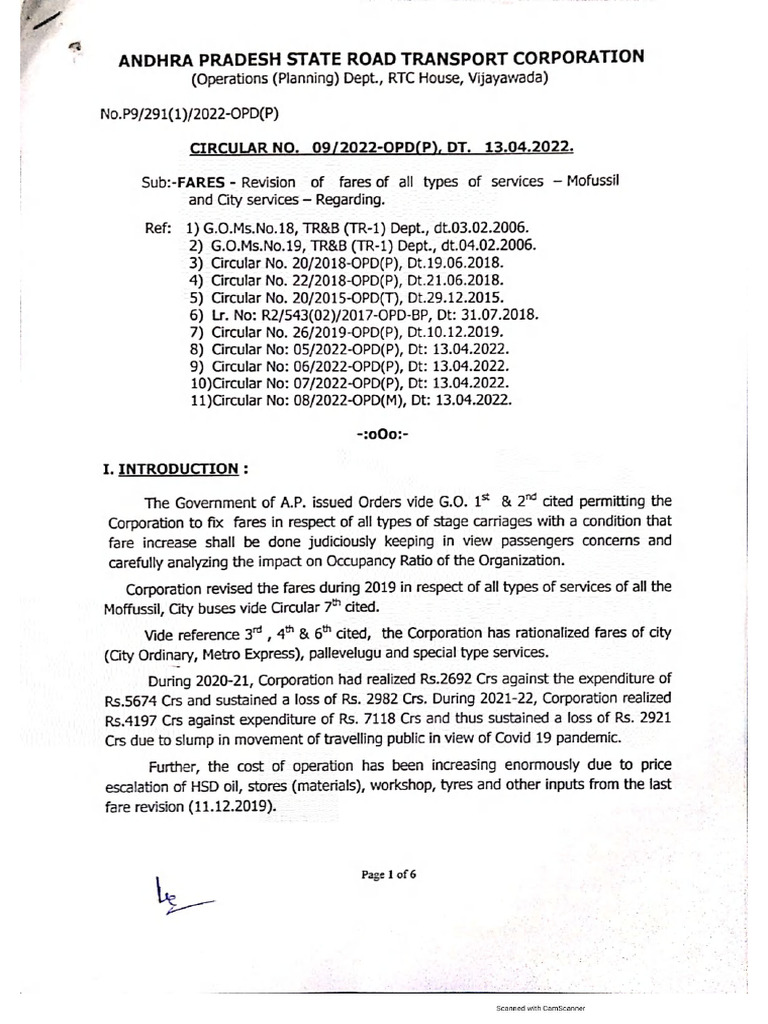 RTC Fares | PDF