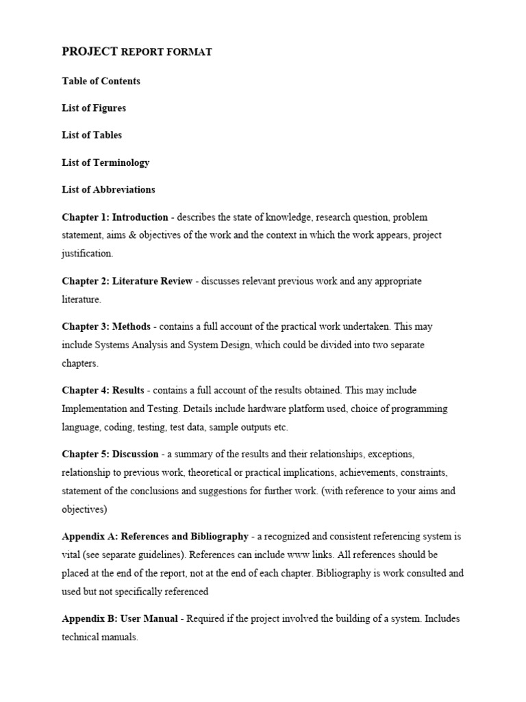 Project Report Structure Guide | PDF | Data | Computing