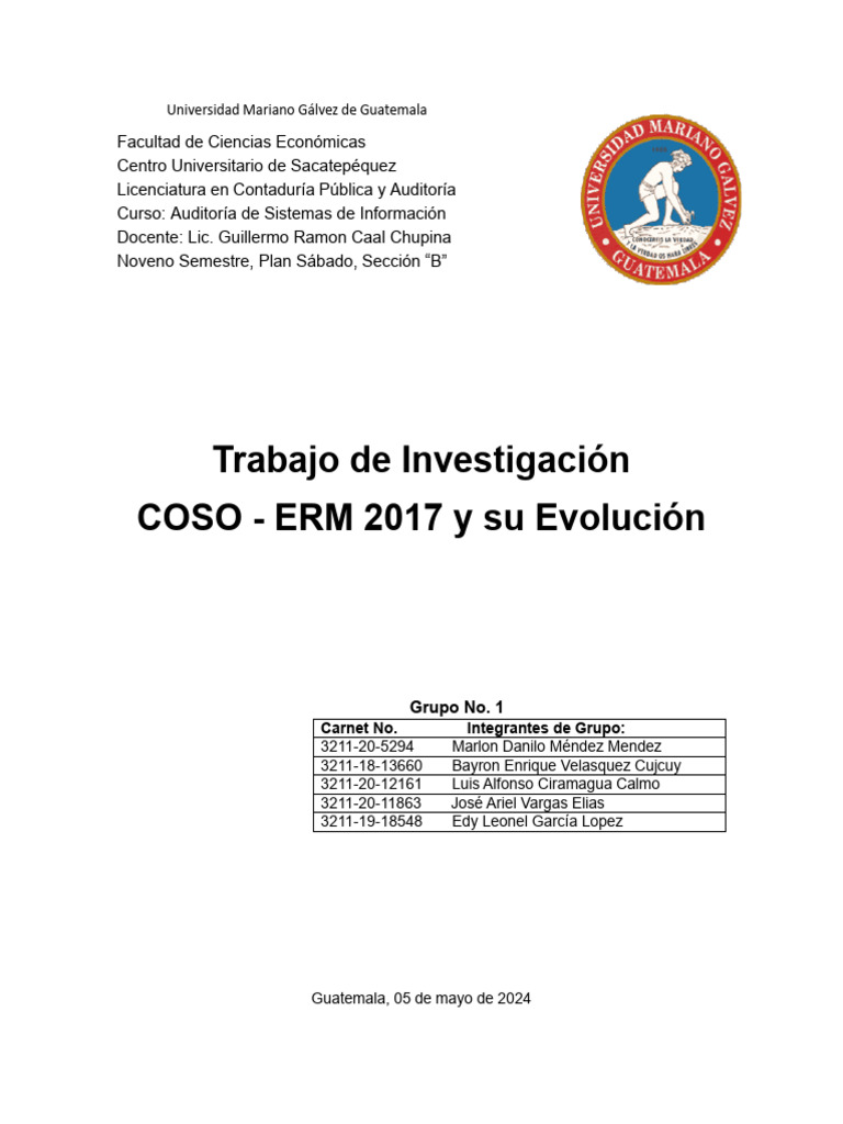 Coso Erm 2017 Pdf Toma De Decisiones Comportamiento
