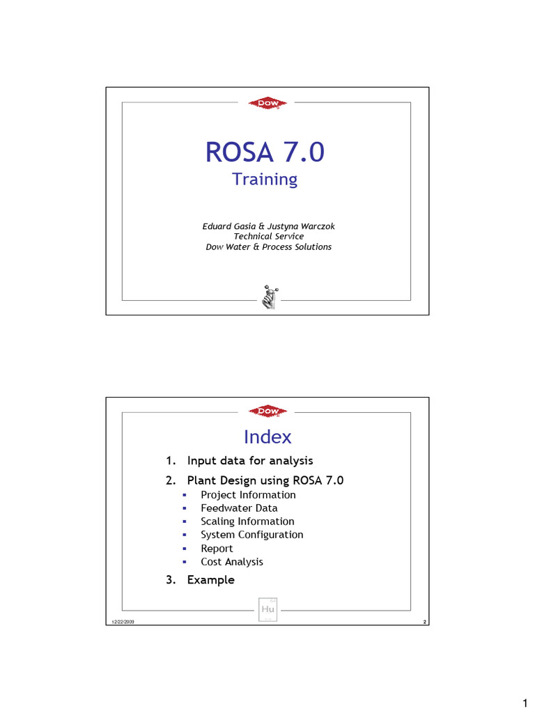 ROSA Training | PDF | Membrane | Chemistry