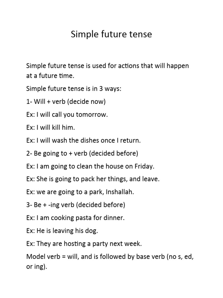 Understanding Simple Future Tense | PDF | Language Arts & Discipline ...