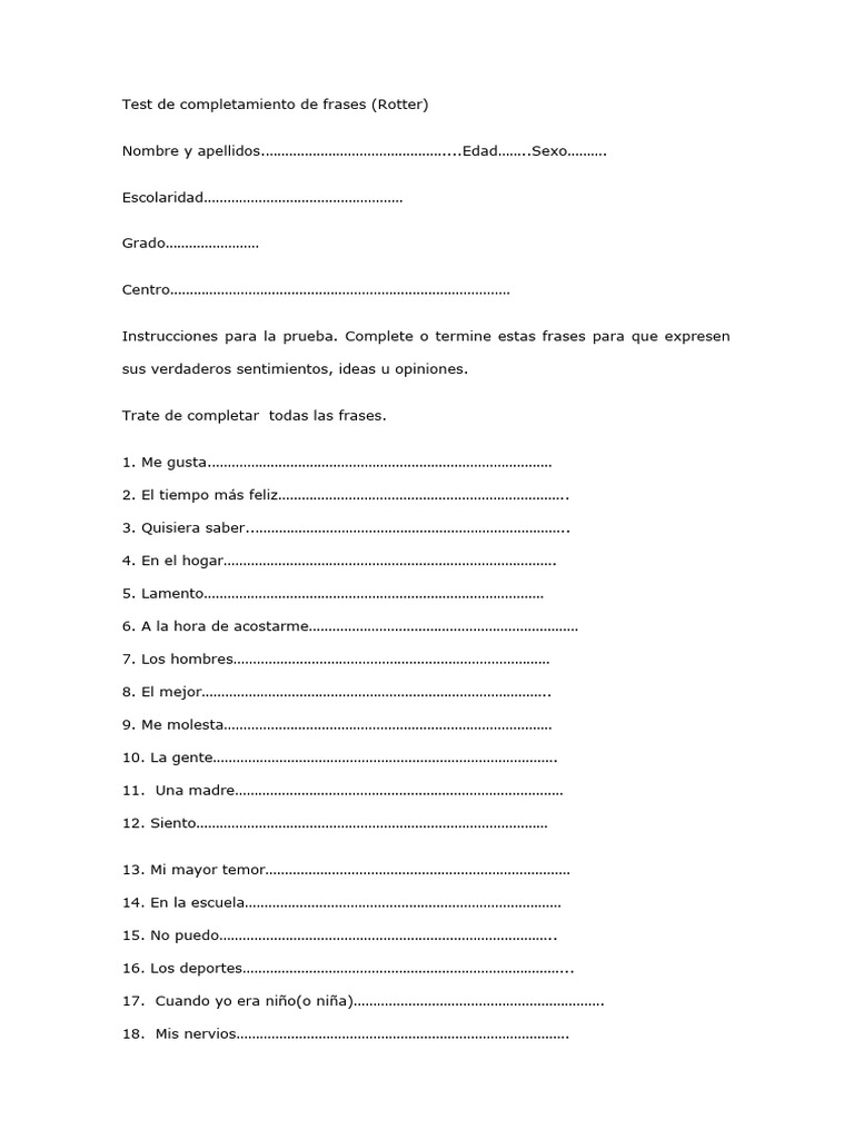 Test Rotter | PDF