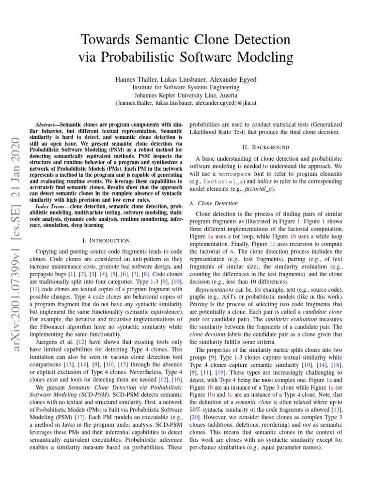 Semantic Clone Detection with PSM | PDF | Semantics | Control Flow