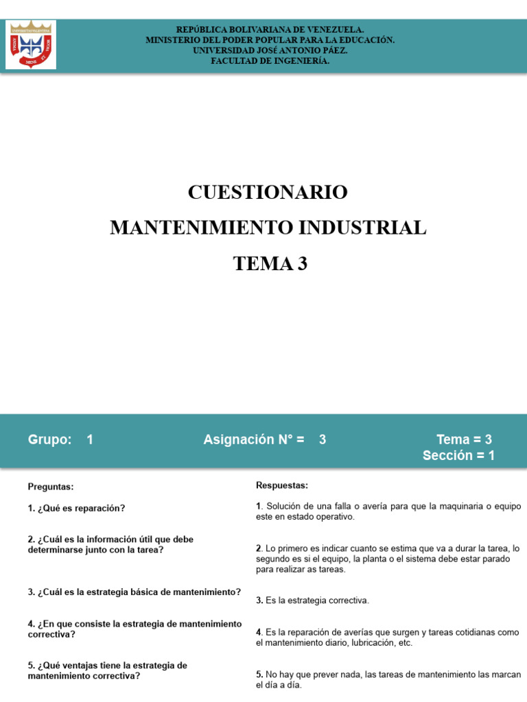 Cuestionario Tema 3 Grupo 1 | PDF