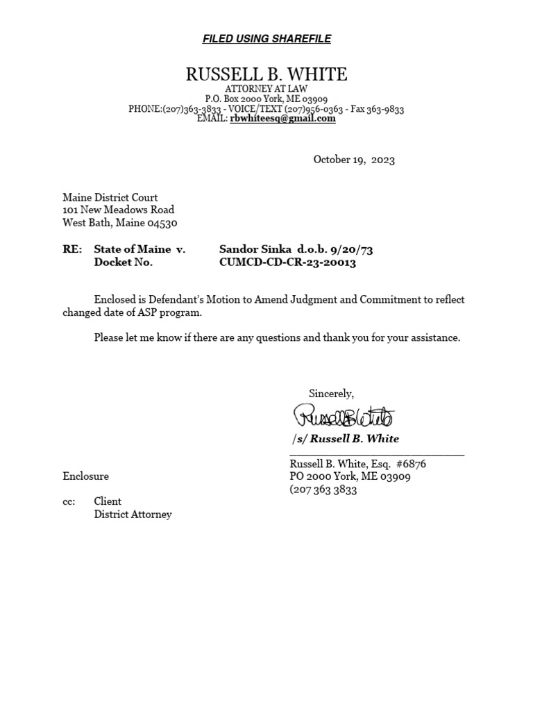 Legal Motion for ASP Date Change | PDF | United States Case Law | Legal  Procedure