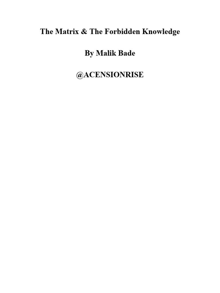 The Matrix and Forbidden Knowledge PDF Conformity Reality