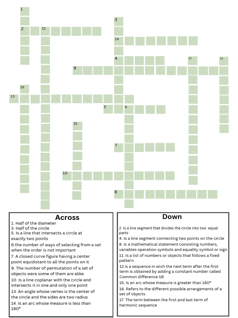 Green White Plot and Conflict Crossword Puzzle Worksheet 20240501