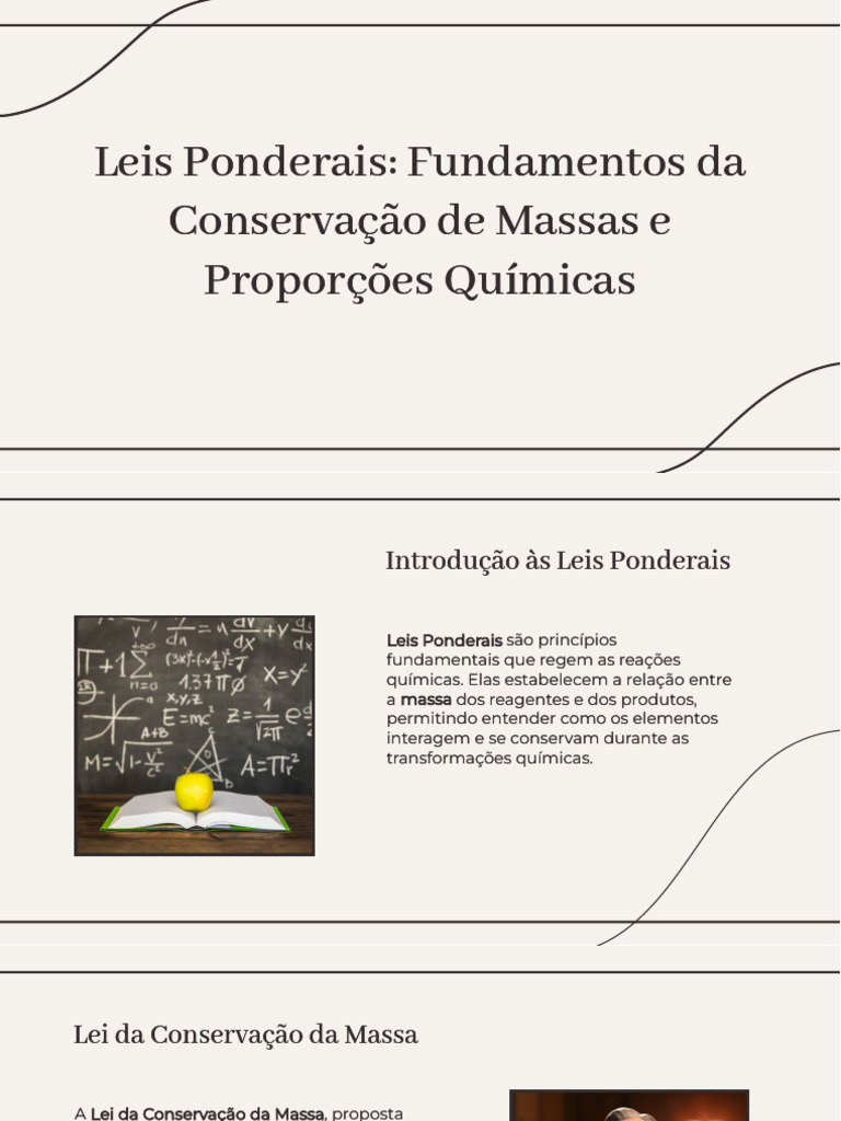 Leis Ponderais na Química: Fundamentos | PDF | Química | Reações químicas