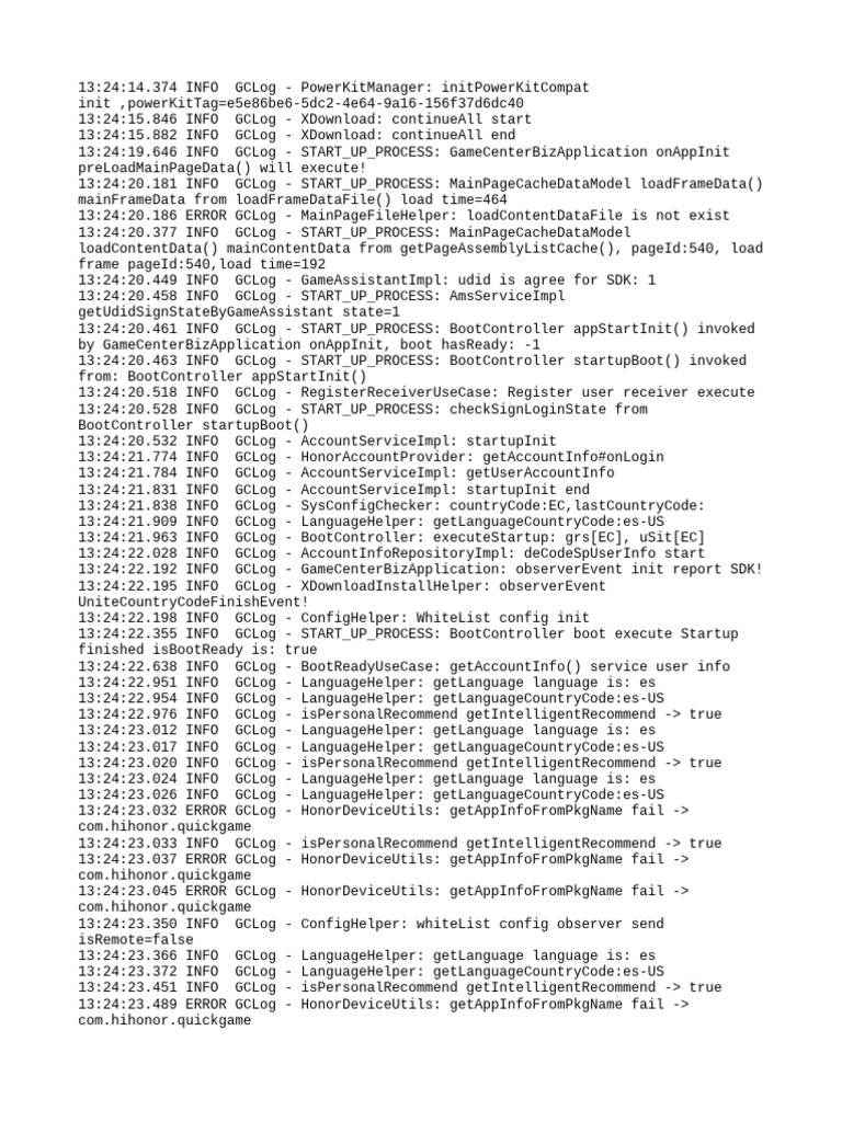 Game Center Application Startup Log | PDF | Internet | Computing