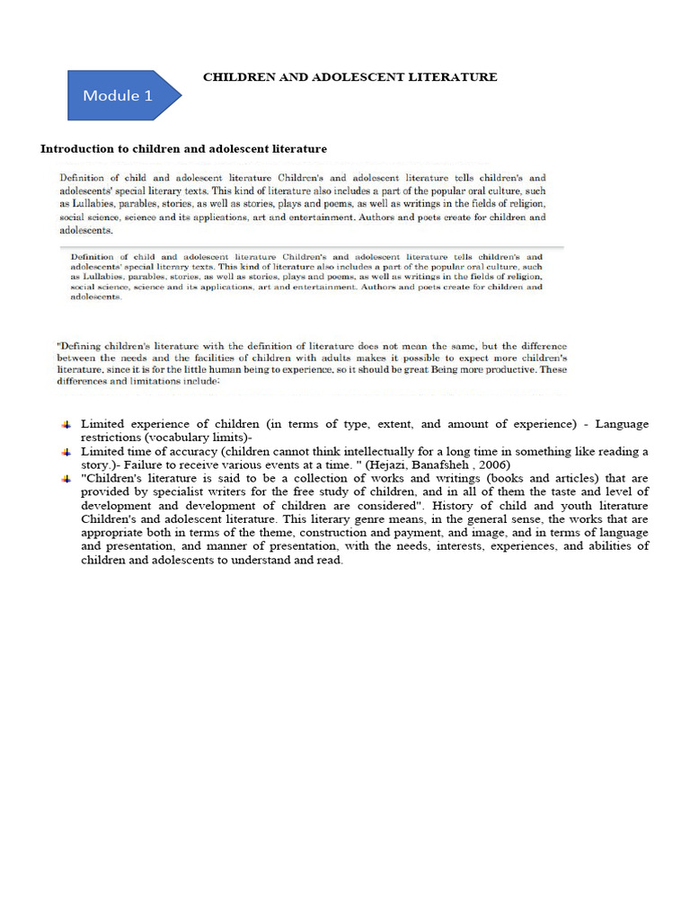 Child And Adolescent Module 1 4 Pdf Infants Child Development