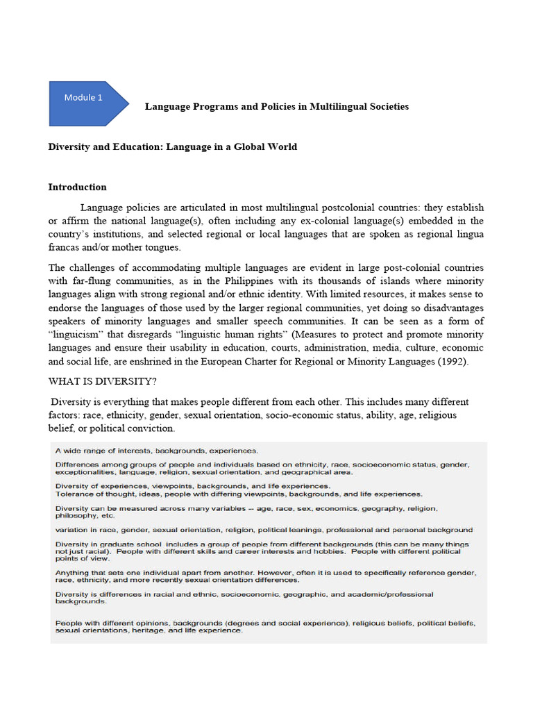 Language Programs and Policies in Multilingual Societies 1-4 | PDF ...