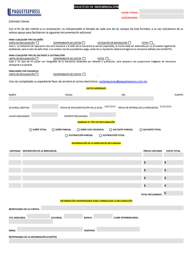 Guía para Solicitar Indemnización | PDF