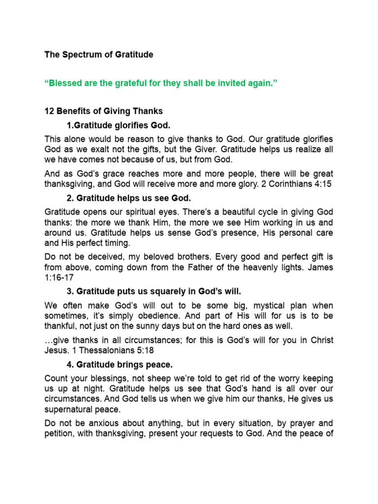 The Power of Gratitude to God | PDF | Mercy | Gratitude